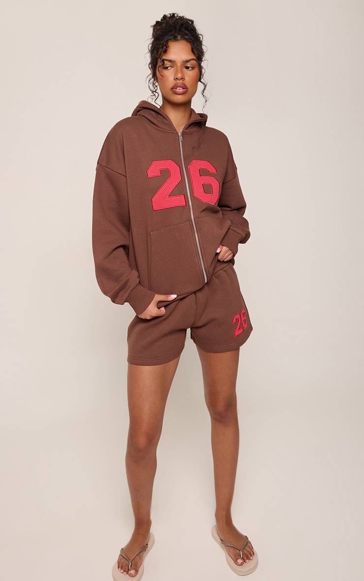 Chocolat Short En Molleton Rouge Avec Appliqué 26
