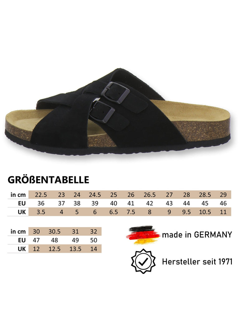 Pantoletten Herren Kralle Leder schwarz