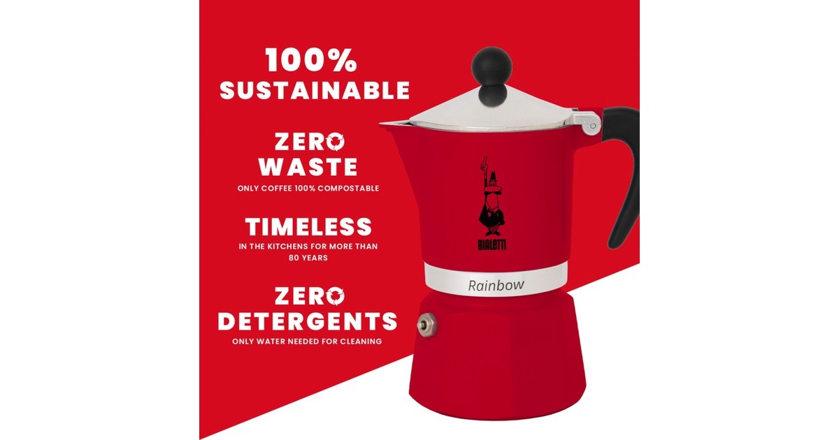 BialettiRainbow espressomachine  (Rood, 3-kops)