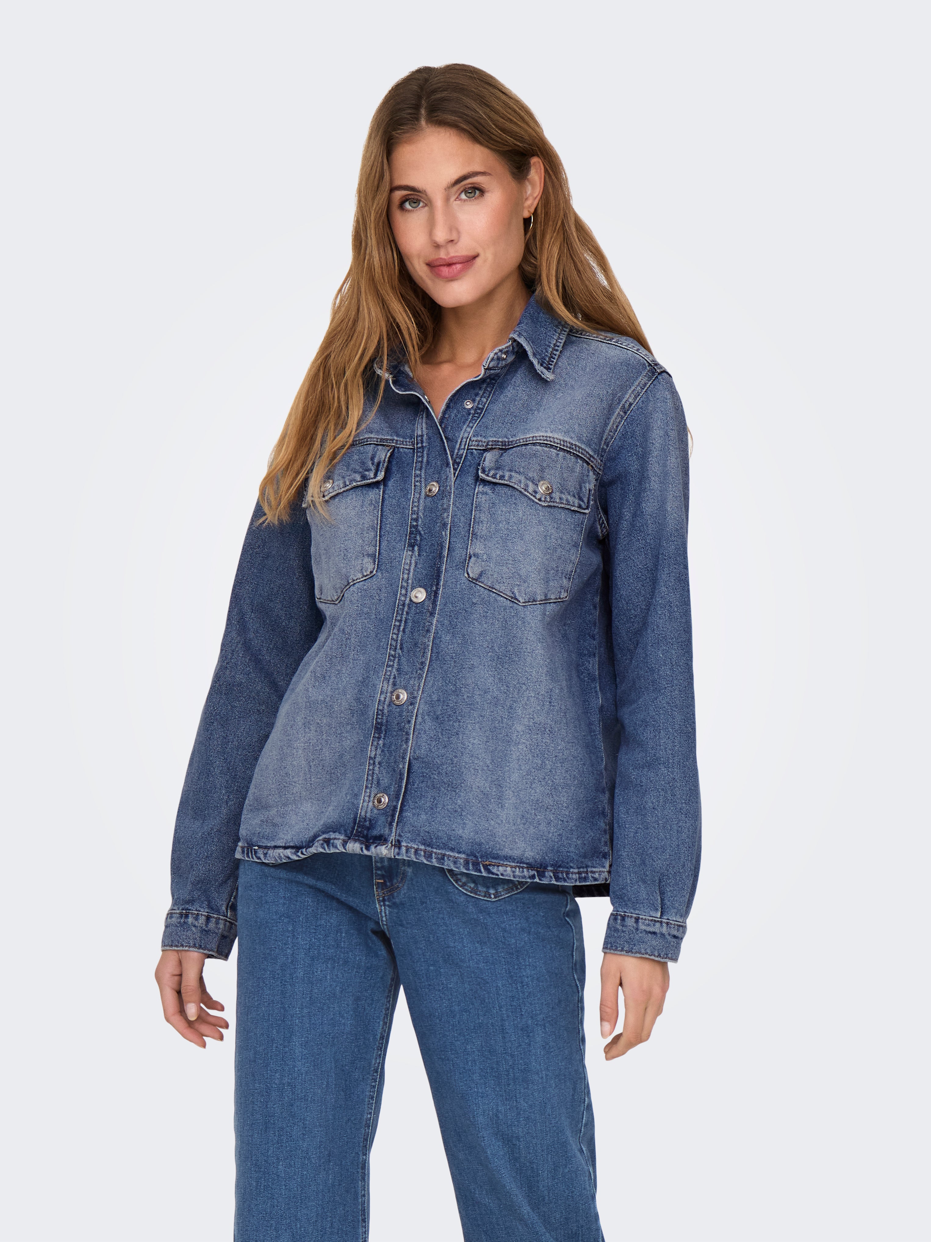 ONLELLA Jeanshemd Medium Blue Denim
