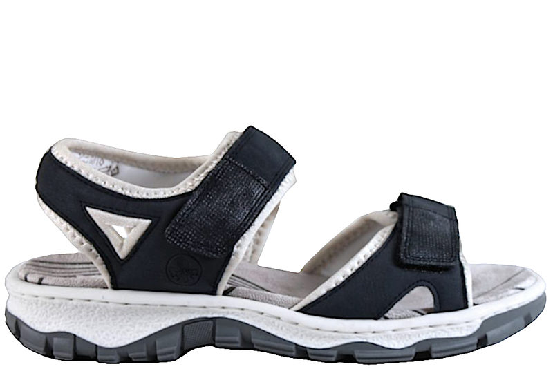 RIEKER SANDAL I NAVYBLÅT KUNSTSKIND