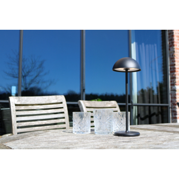 Lucide JOY Oplaadbare tafellamp Buiten Accu/Batterij Ø 12 cm LED dimb. 3000K IP54 Zwart