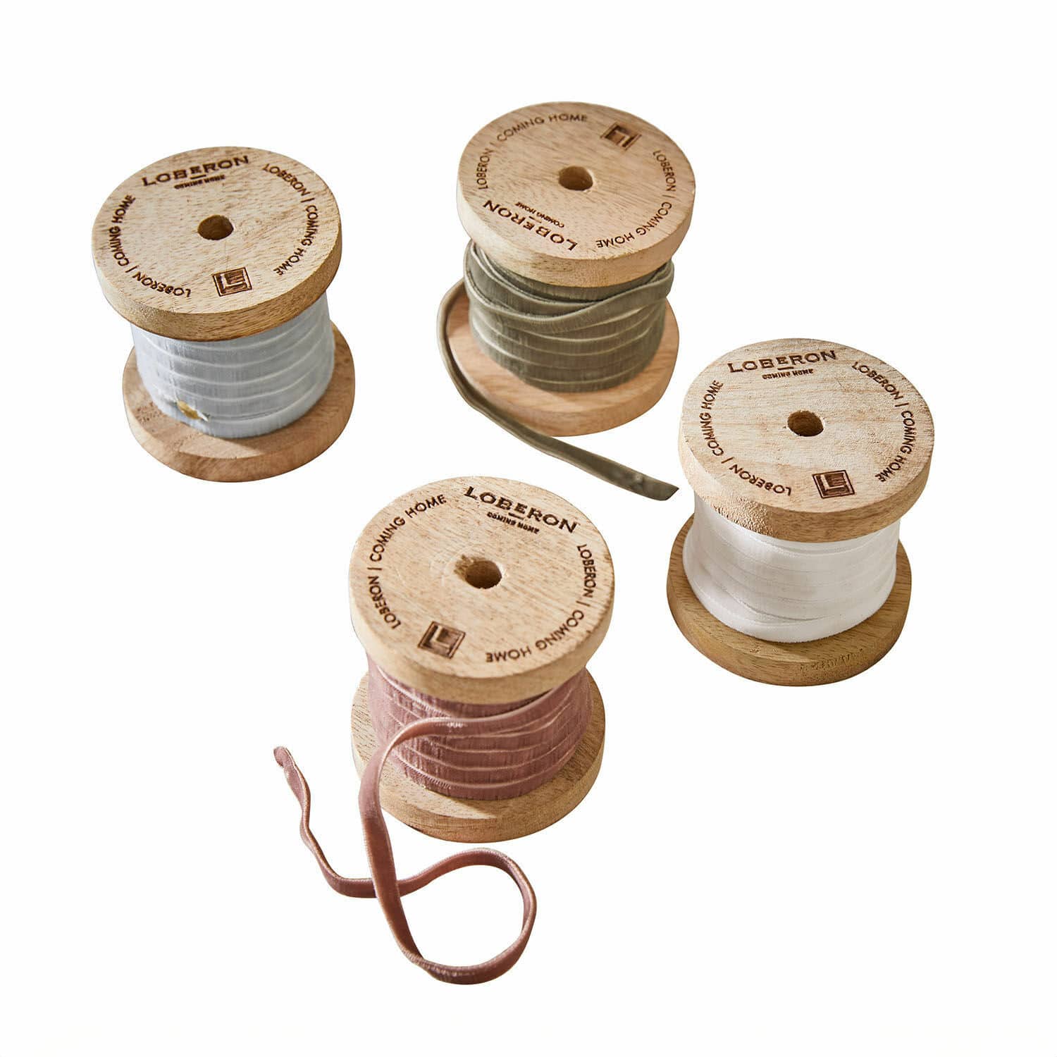 Samtband 4er Set Hilary blau/oliv/rot