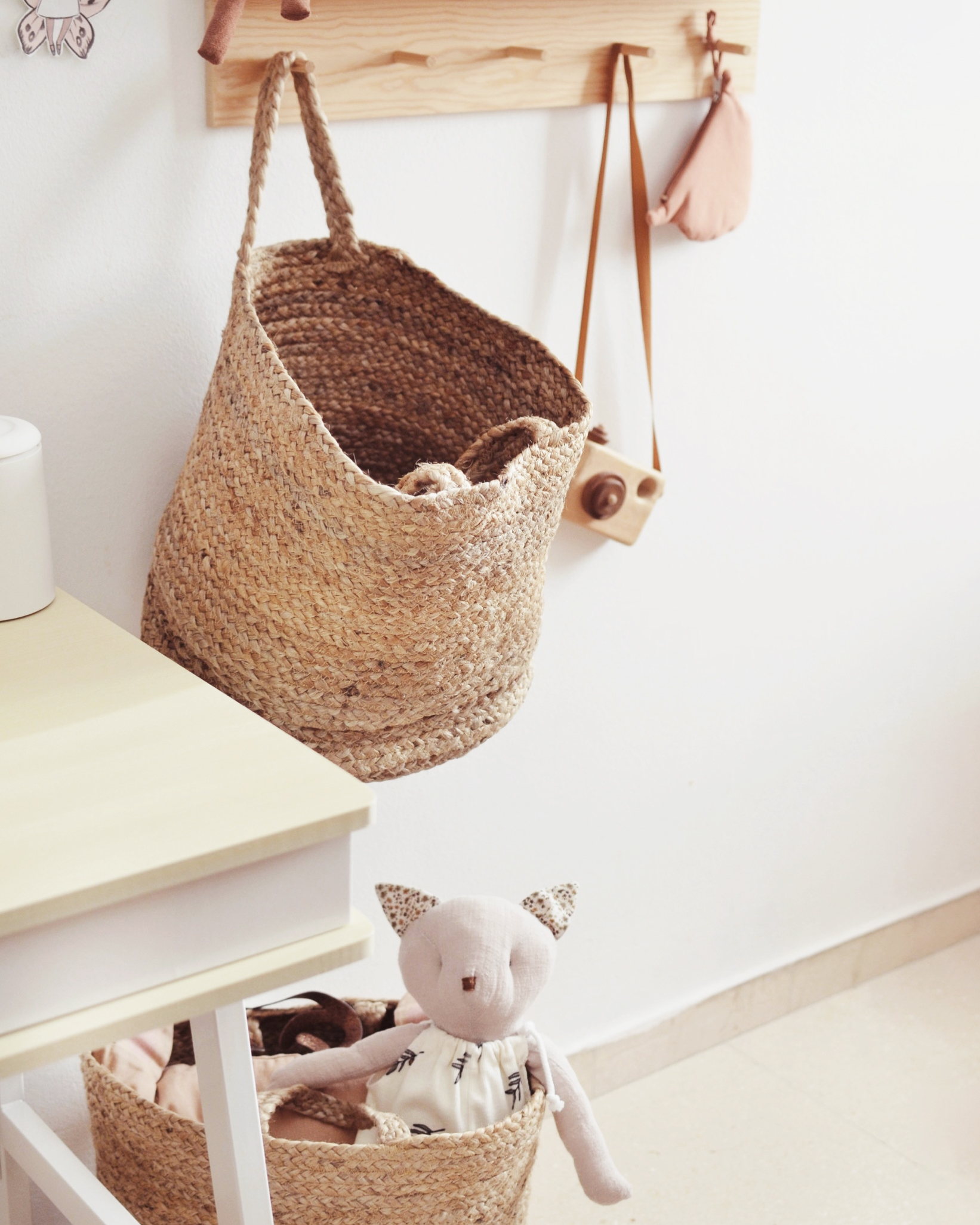 Set van 2 manden KAELLA Jute Zandbeige