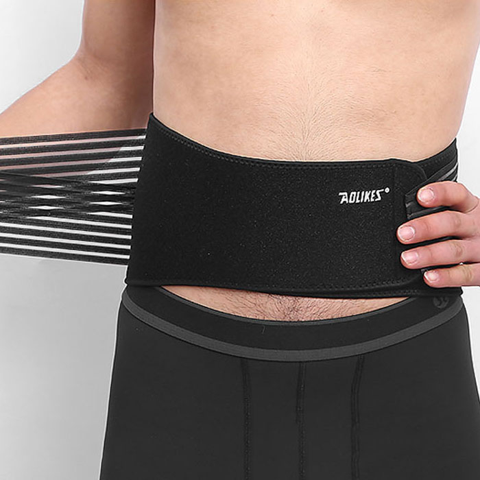 (Gr. L) Unisex Fitness Taillengürtel Sport Schwitzgurt - Schwarz