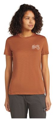 T-shirt Technique Femme Icebreaker Merino 150 Tech Lite Adventure Ride Marron