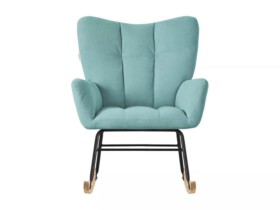 ML-Design Fauteuil à Bascule Sauge, avec Housse en Tissu Éponge, Structure en Acier à Coucher