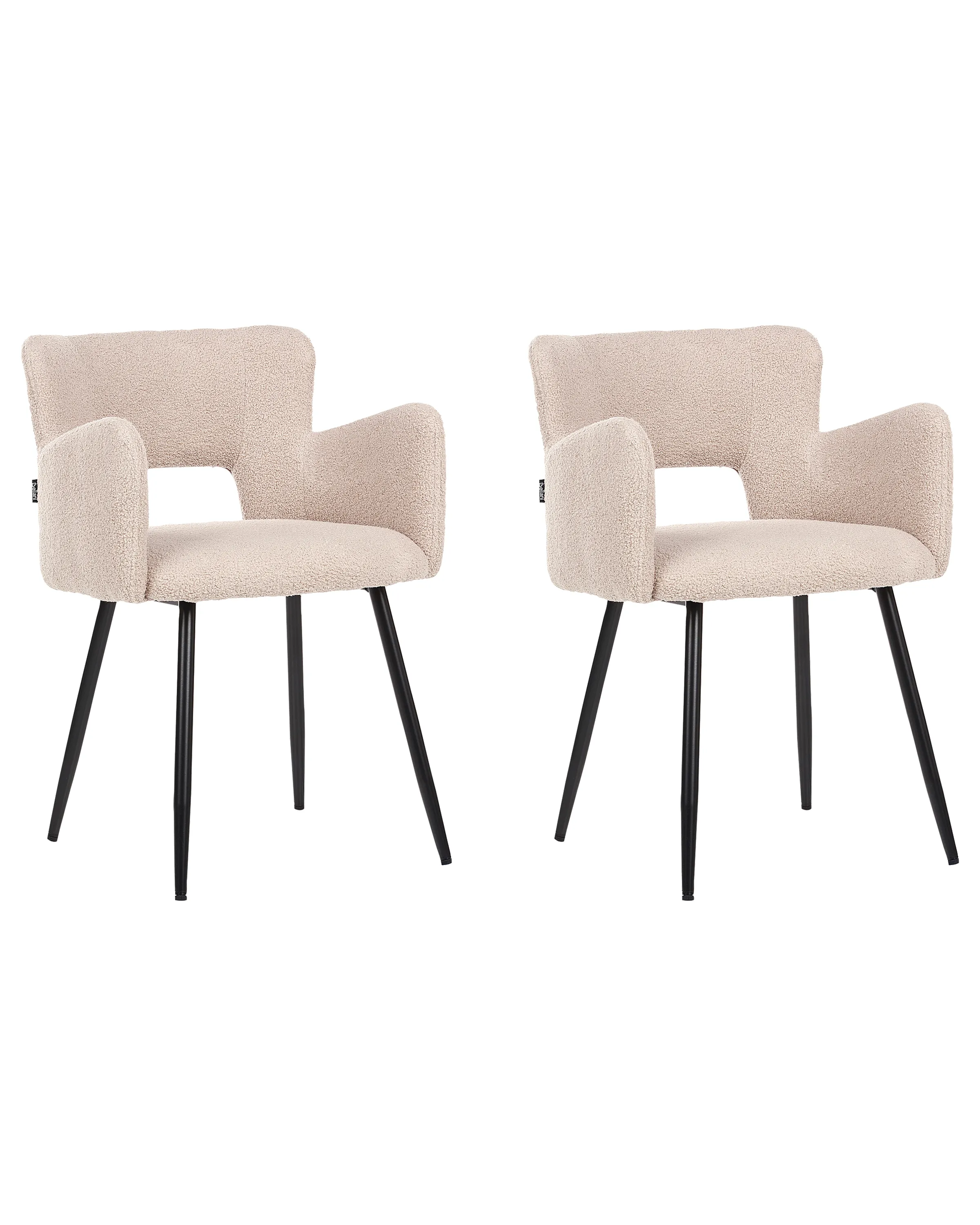 Set van 2 eetkamerstoelen SANILAC Bouclé Beige