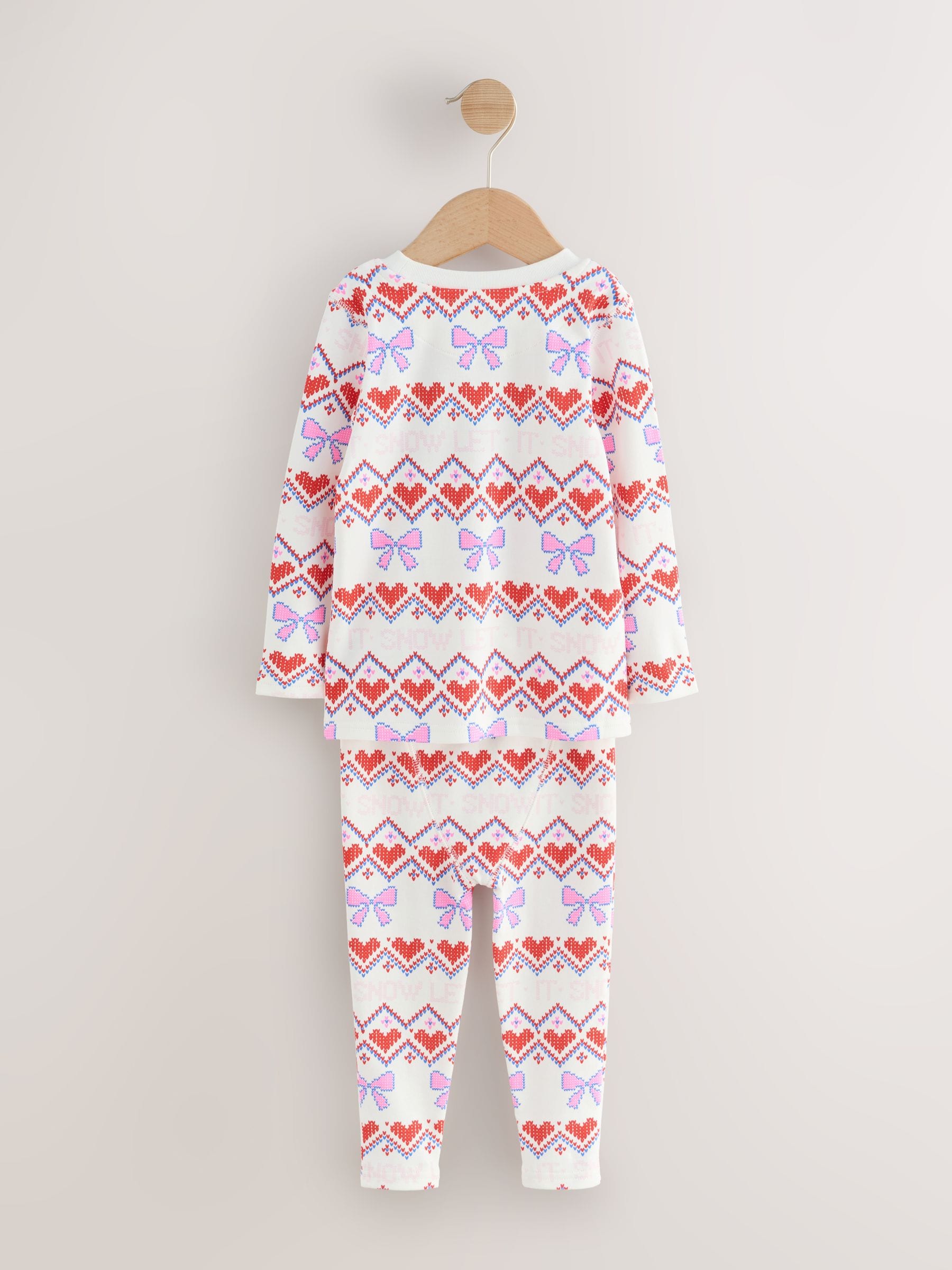 Witte sneeuwprint - Kerstpyjama (9 mnd-16 jr)