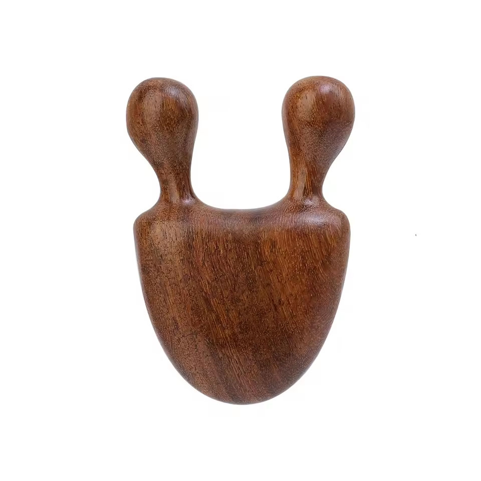 (65mm) Sandelholz Gua Sha Gesichts Massage Kamm Beauty Tool - Braun