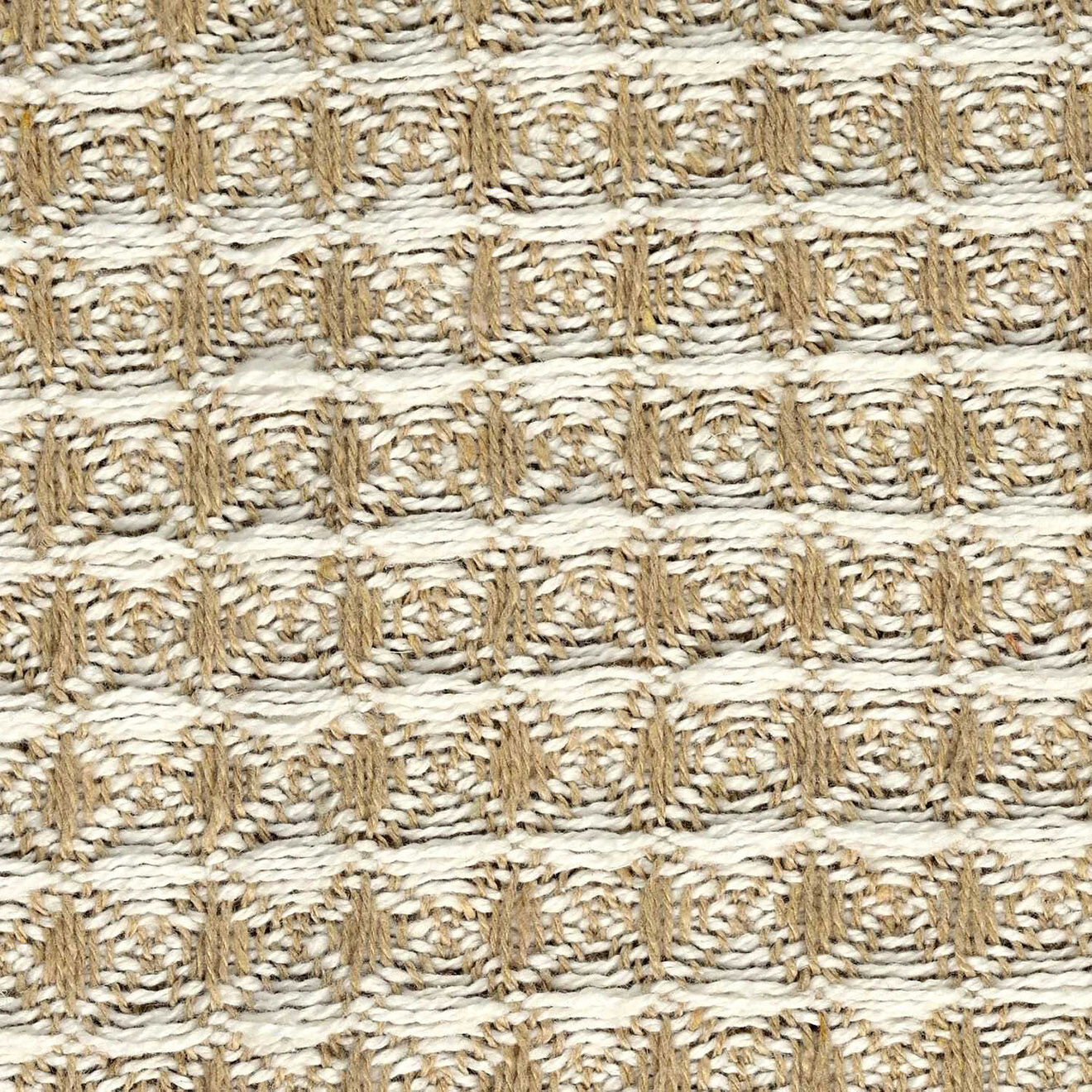 Home Deco Factory Plaid nid d'abeille beige/gris - 125x150 cm