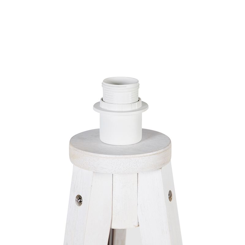 Landelijke vloerlamp tripod wit - Tripod Classic