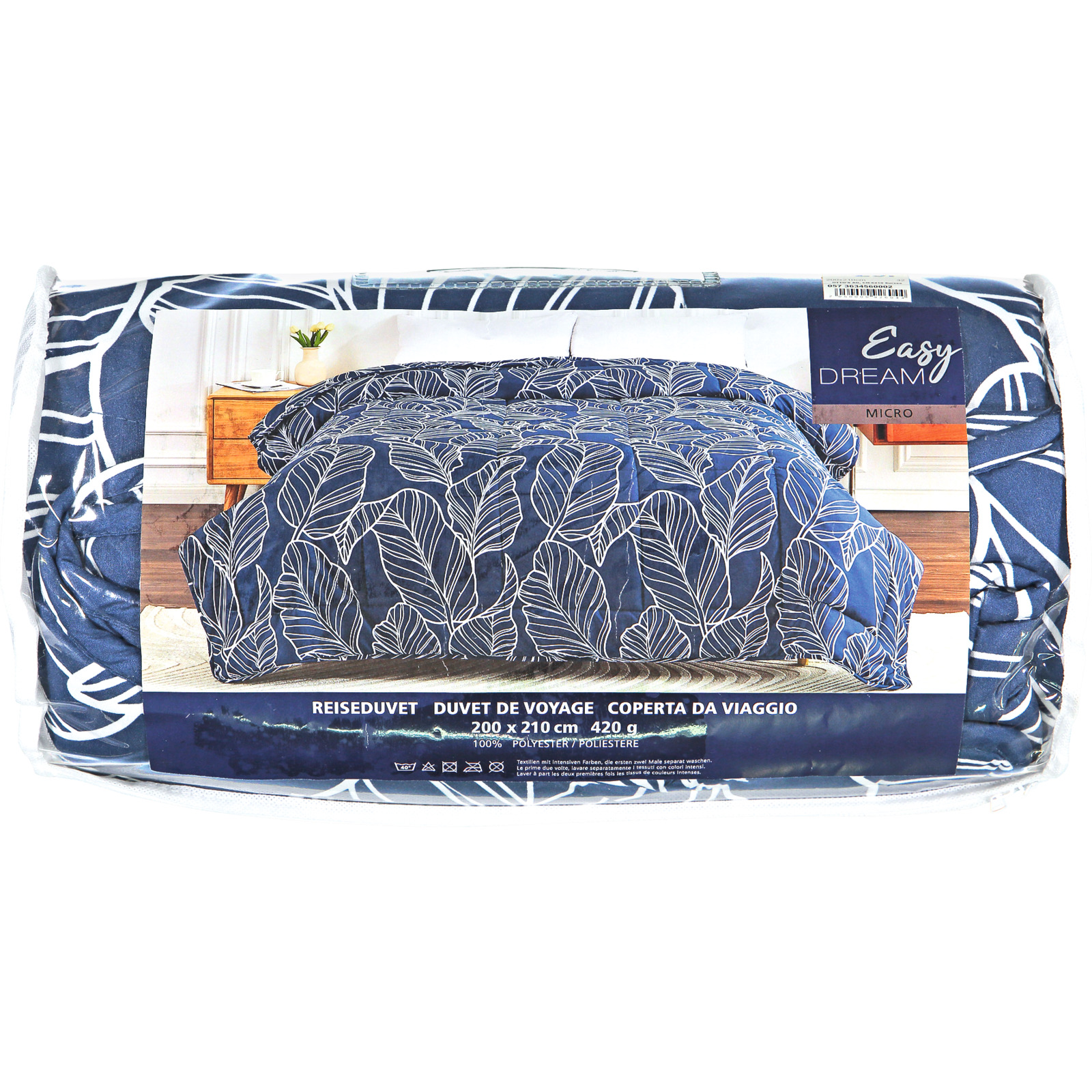 Reiseduvet, 160x210 Duvet Nordisch, blau