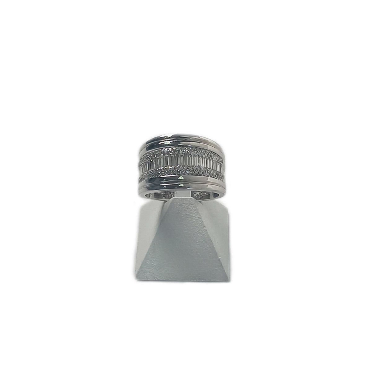 Bague d'occasion or 750 blanc diamants