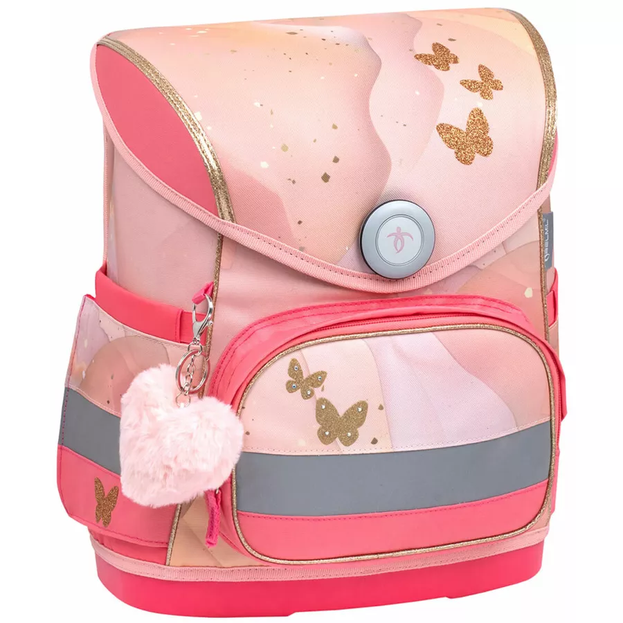 Belmil Schulranzen Compact Schulranzen Set 4-teilig mit Brustgurt Marble