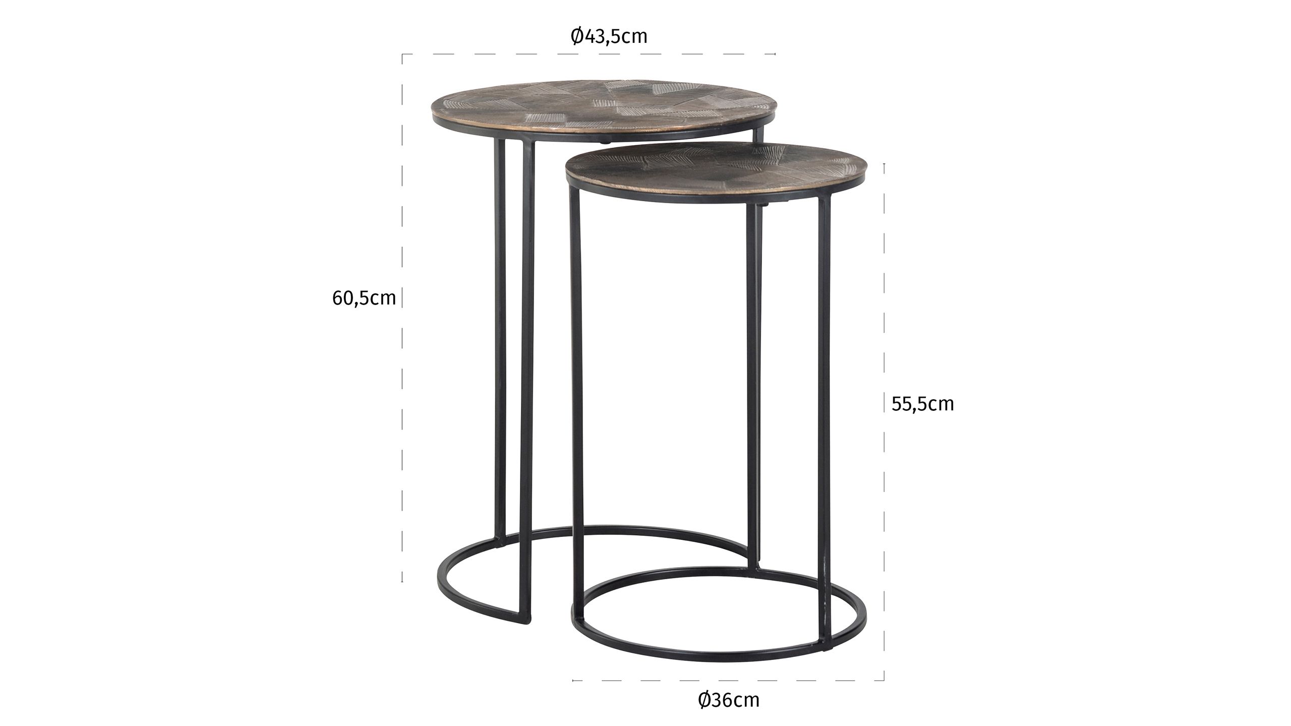 Bijzettafelset 211148 Tulum ⌀43.5  x H60.5 cm