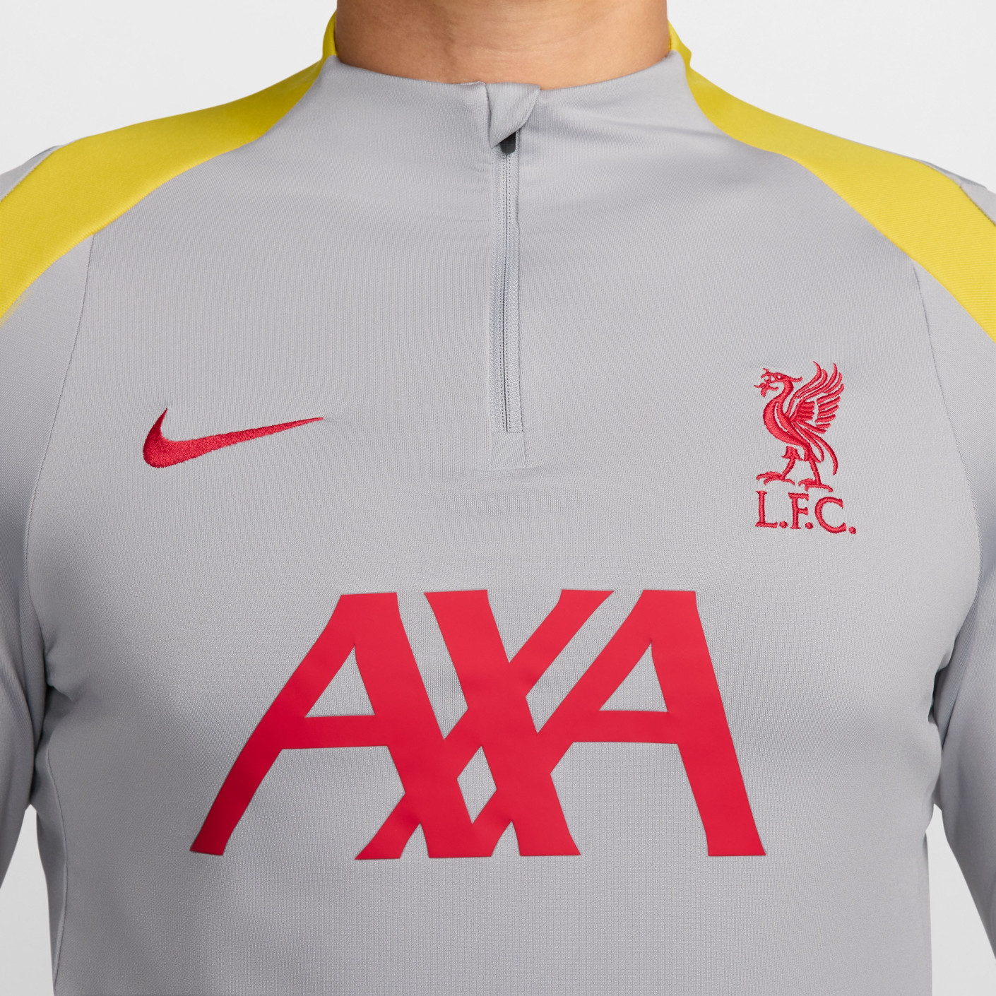 Nike Liverpool Strike Trainingspak 1/4-Zip 2024-2025 Grijs Donkergrijs Geel Rood