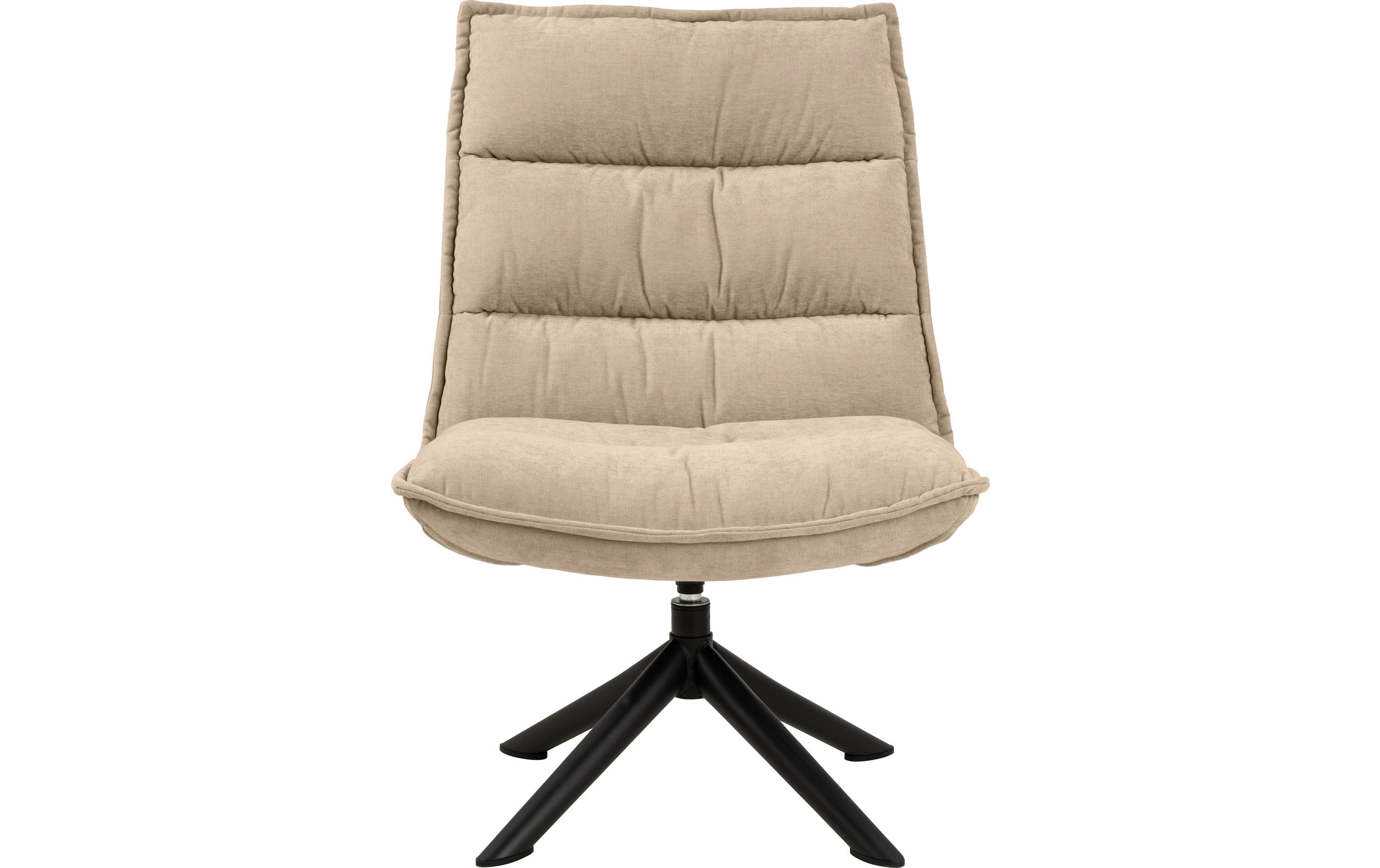 Sessel Blizzard Polyurethan (PU)/Stahl, Beige<br>Loungesessel mit modernen Akzenten
