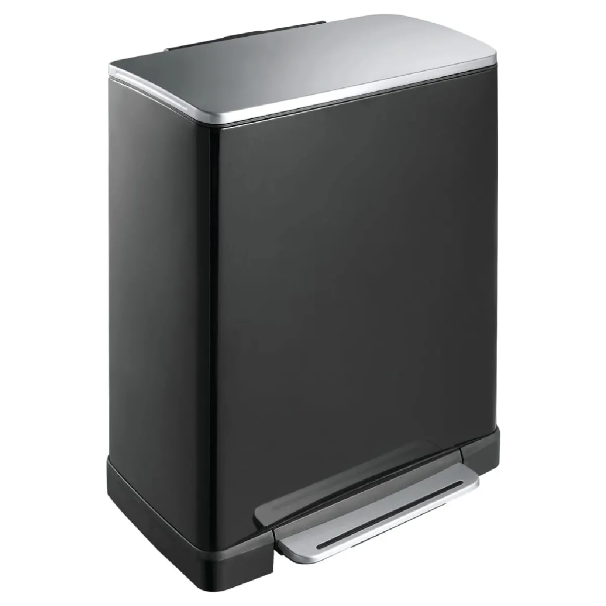 EKO Poubelle à Pédale E-Cube - 50L Noir Mat
