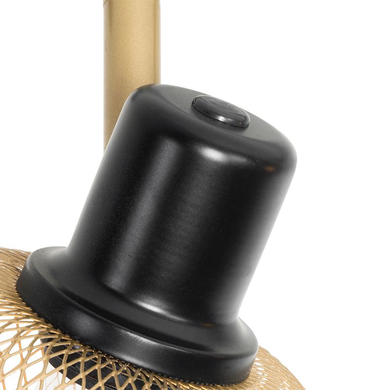 Industriële spot zwart met goud 4-lichts - Bliss Mesh