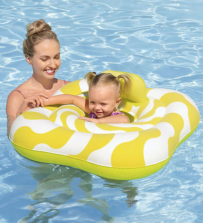 Bestway Schwimmring m. Sitz - Swim Safe - 1-2 Jahre - Weiß/Gelb