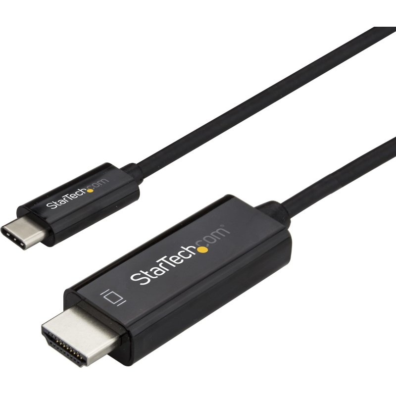 StarTech.com Adaptateur USB-C vers HDMI 1m - Câble Vidéo USB Type-C Vidéo DP Alt Mode vers HDMI 2.0 - Câble d'Écran DP 1.2 HBR2 4K 60 Hz - Compatible Thunderbolt 3 - Noir