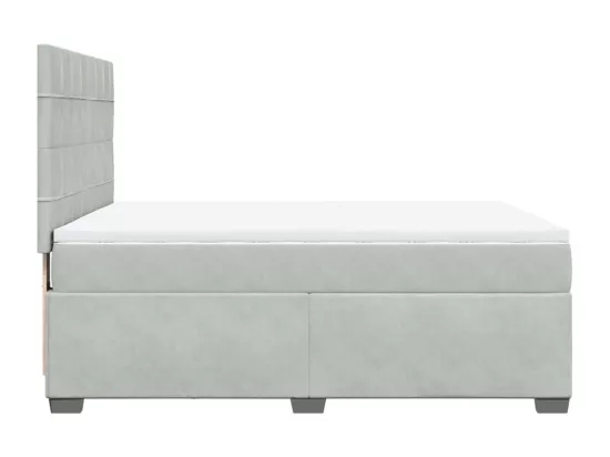 Sommier à lattes de lit et matelas Gris clair 160x200cm Velours