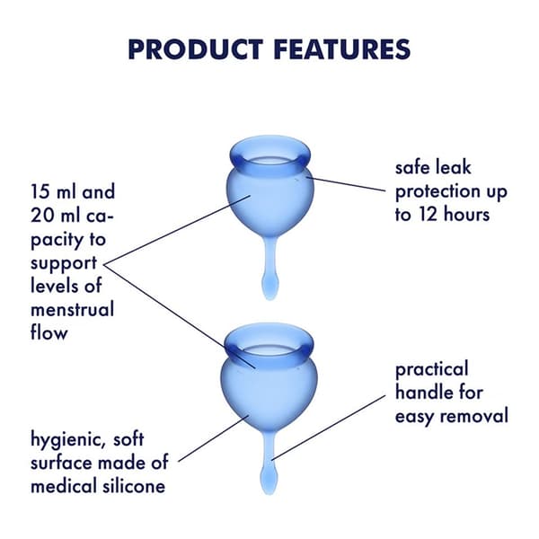 Satisfyer Feel Good menstrual cups Dark blue