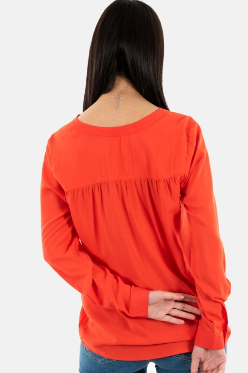 tee shirt manches longues ichi main 171664 poppy red