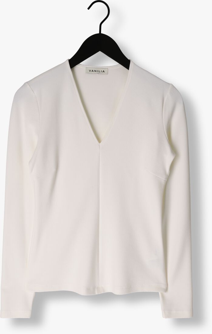 VANILIA gebroken wit vanilia  90s v neck longsleeve