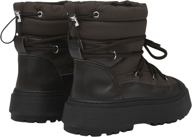 Garment Project Milo Snow Boot - Brown Nylon / Leather Brown