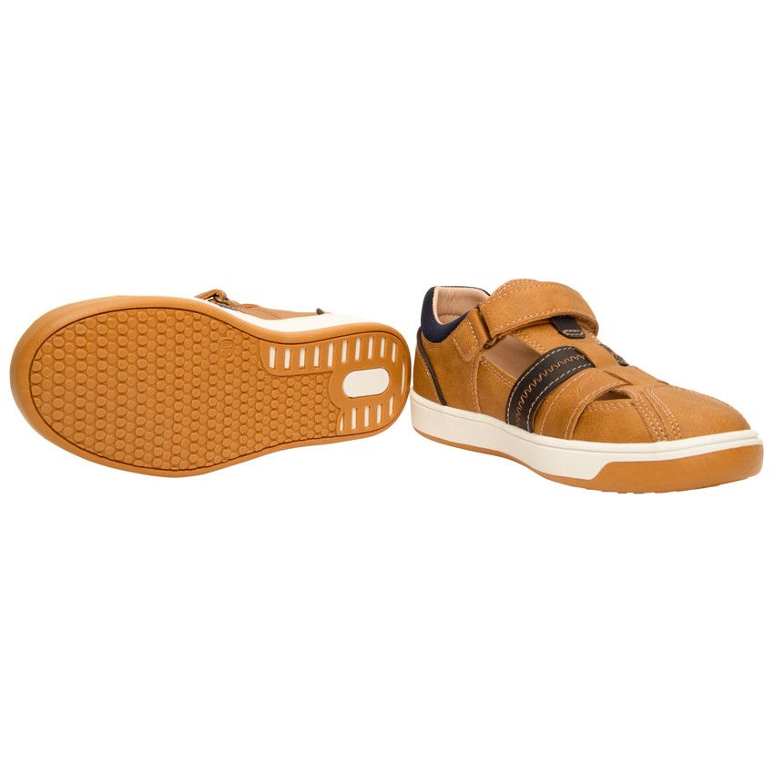 Nu-pieds effet cuir à velcro pour garçon - Marron