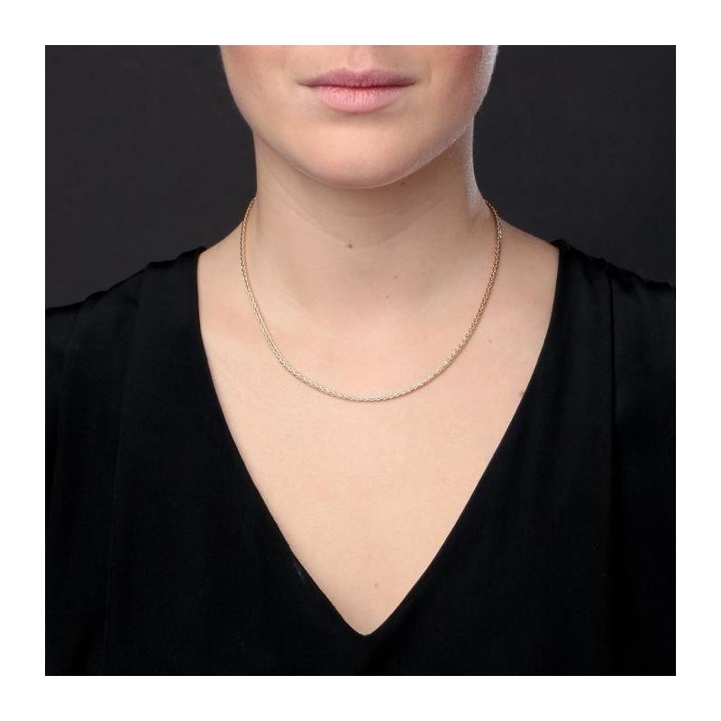 Collier Or 18 Carats 750/000 Maille Palmier Jaune - Femme