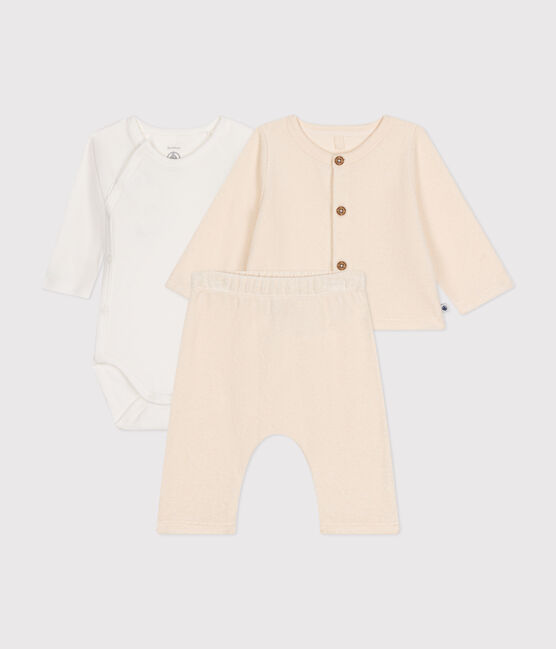 Ensemble 3 pièces en bouclette éponge bébé