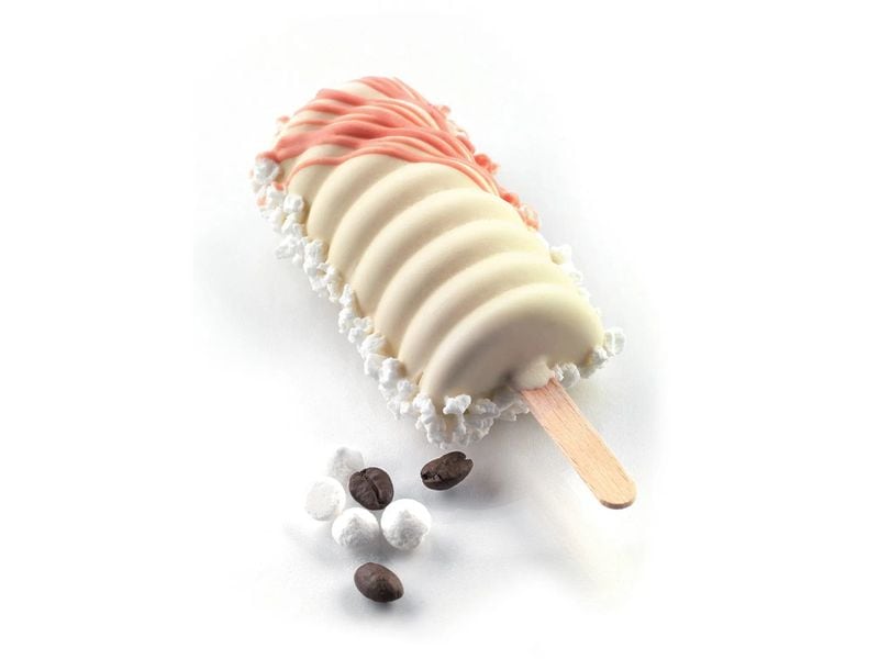 Silikomart Glaceform Silikonform für Eis – Tango Weiss 2 Formen a je 2 Mulden samt Holzstäbchen und Rezept