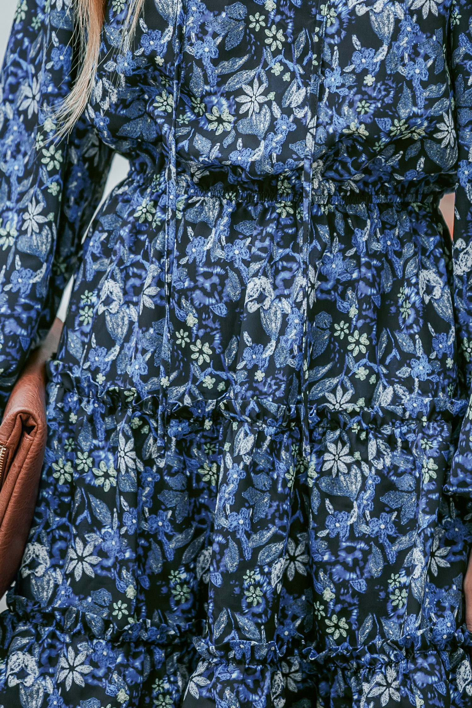 Robe à col noué et à imprimé floral boho