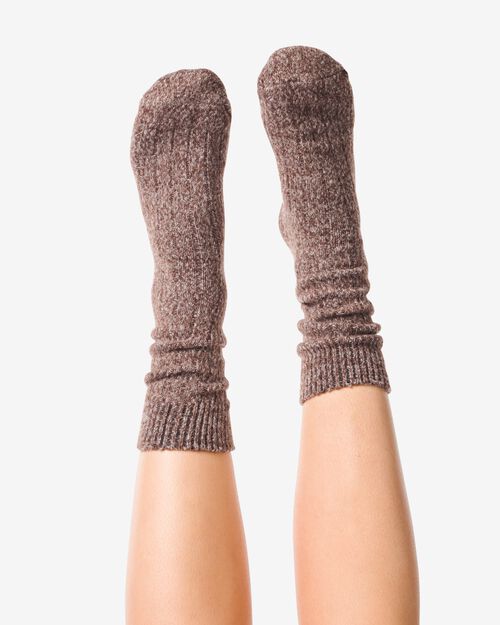 2 paires de chaussettes d’intérieur homme marron
