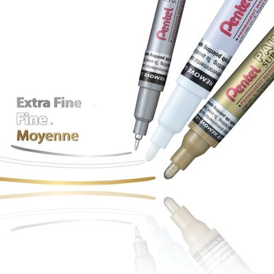 Pentel Paint Super - Marqueur permanent - pointe fine - blanc