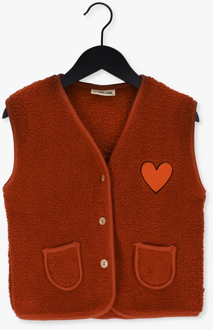 CARLIJNQ rode carlijnq gilet arabian spice - gilet with embroidery