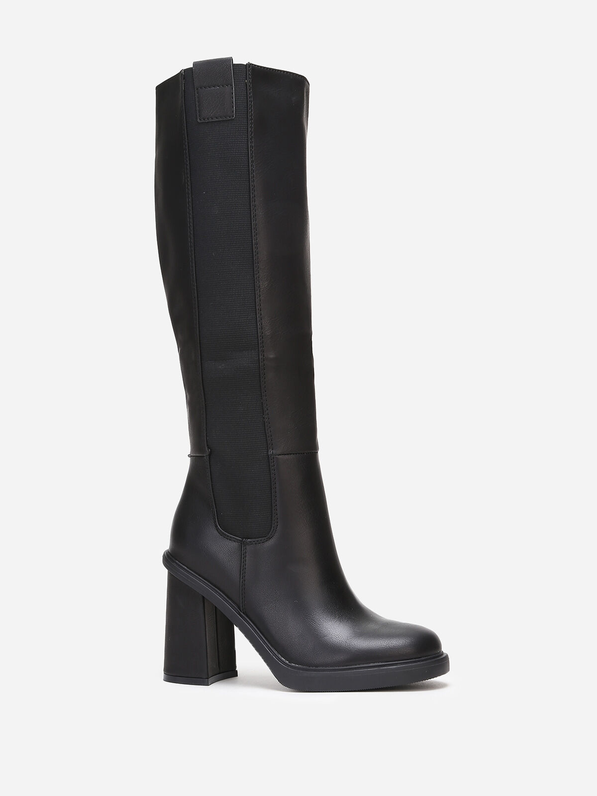 Bottes chelsea hautes à talon- Noir