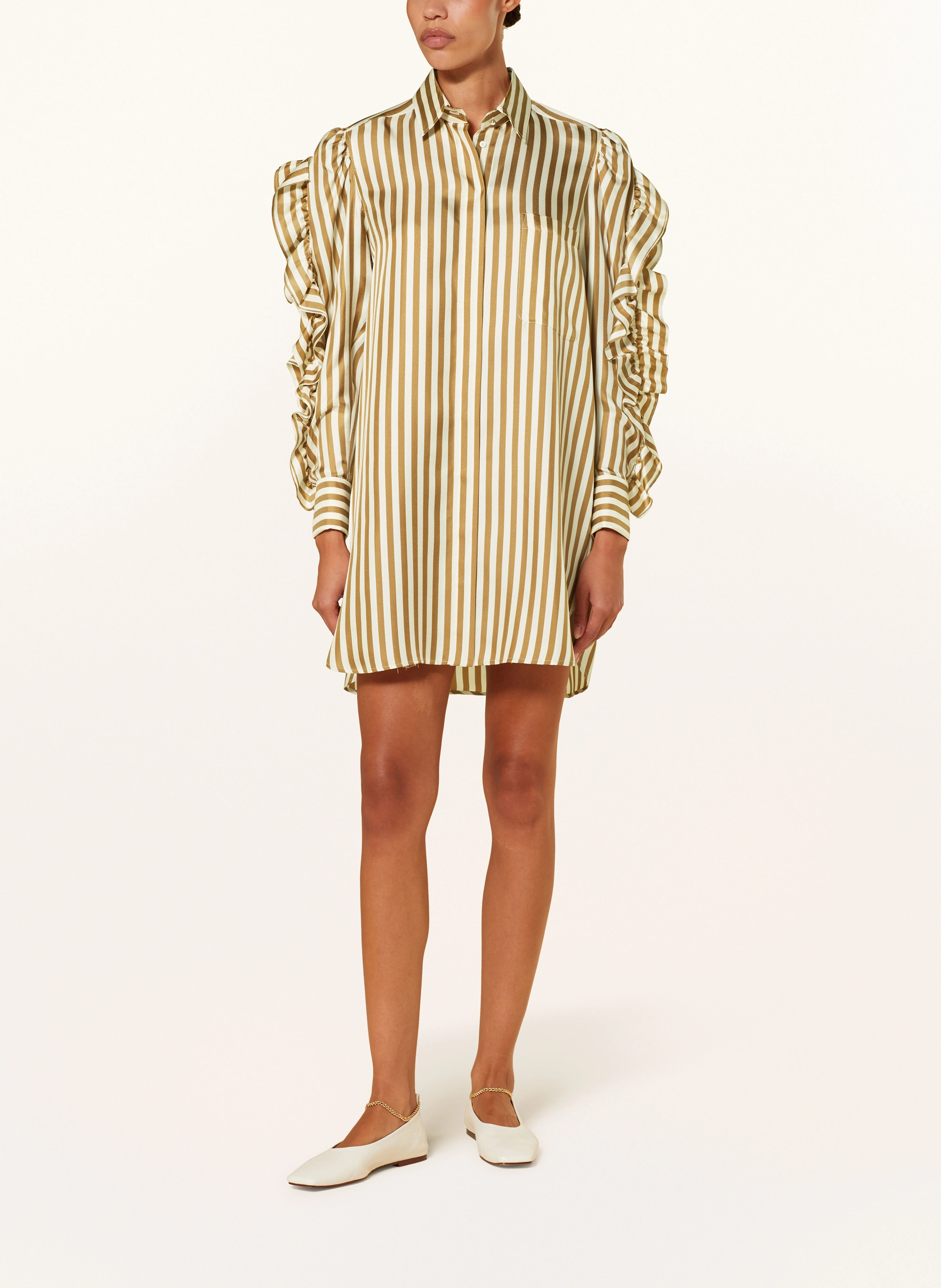 Max Mara Hemdblusenkleid MANNA aus Seide mit Rüschen