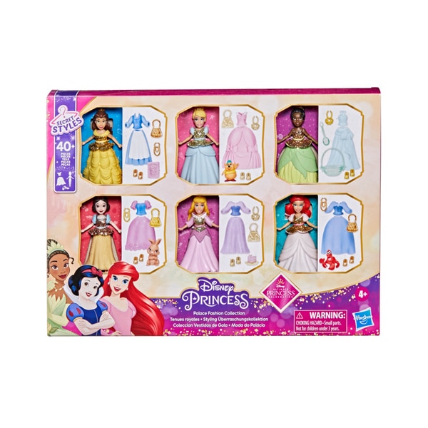 6 Mini-poupées mannequins et tenues royales - Disney Princesses Secret Styles