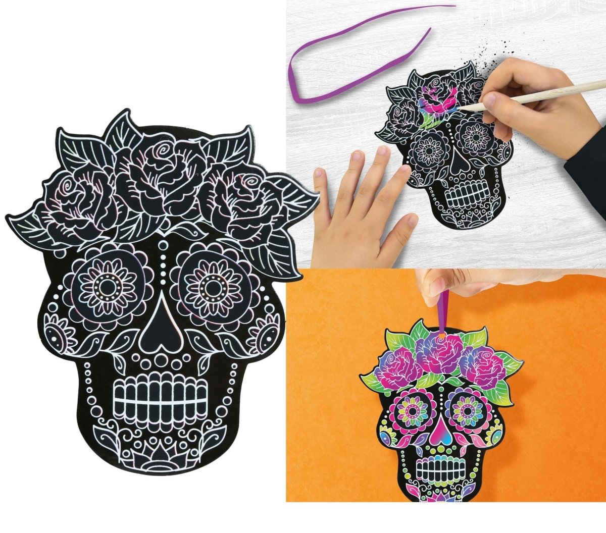Halloween Tafeldecoratie Zwart Mexicaanse Silhouetten 12cm 6st