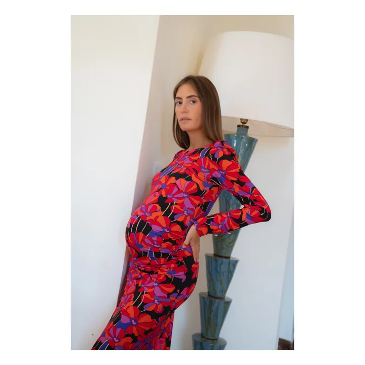 Paloma Collection Robe de Grossesse Thelma Flower | Rouge