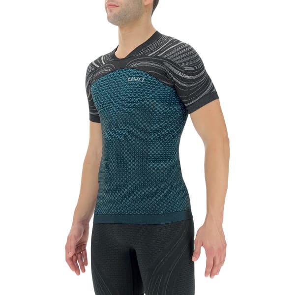 T-shirt running UYN MAN RUNNING COOLBOOST OW SHIRT SH_SL AGUA/DAWN GREY