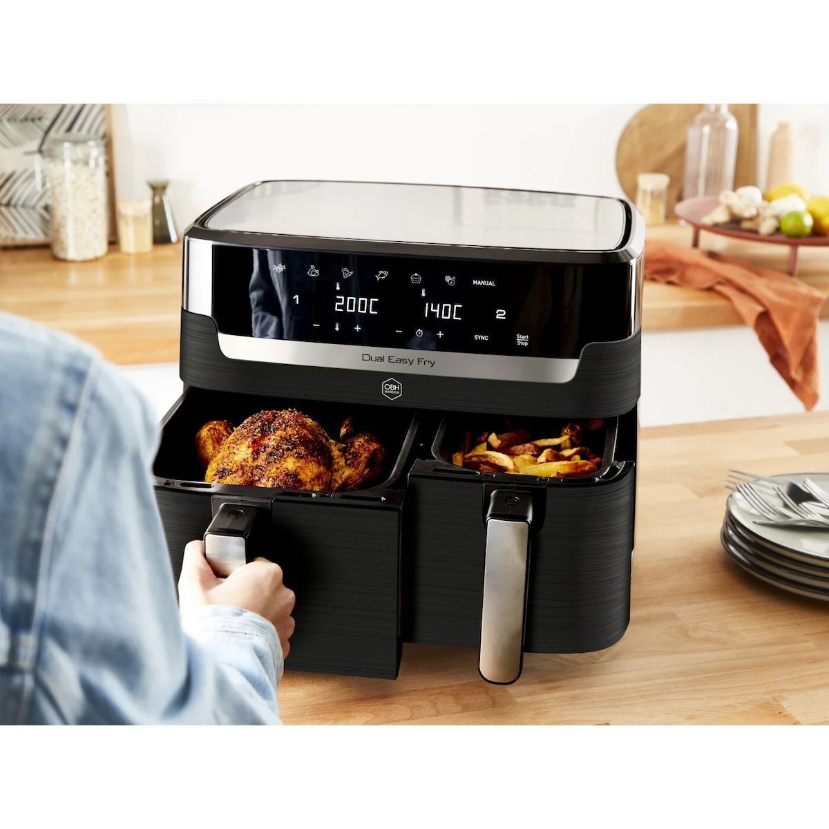 OBH Nordica Dual Easy Fry & Grill -airfryer, 8,3 l