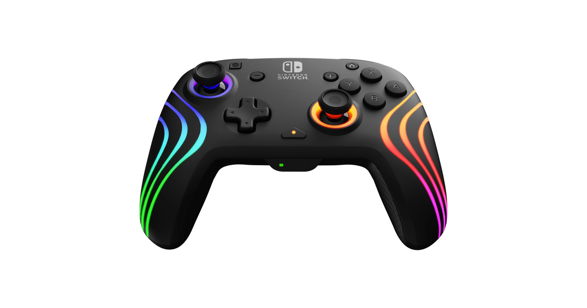 PDPNintendo Switch Black Afterglow Wave Wireless Controller With Motion  (Zwart, Nintendo Switch, Nintendo Switch- OLED model, Nintendo Switch lite)