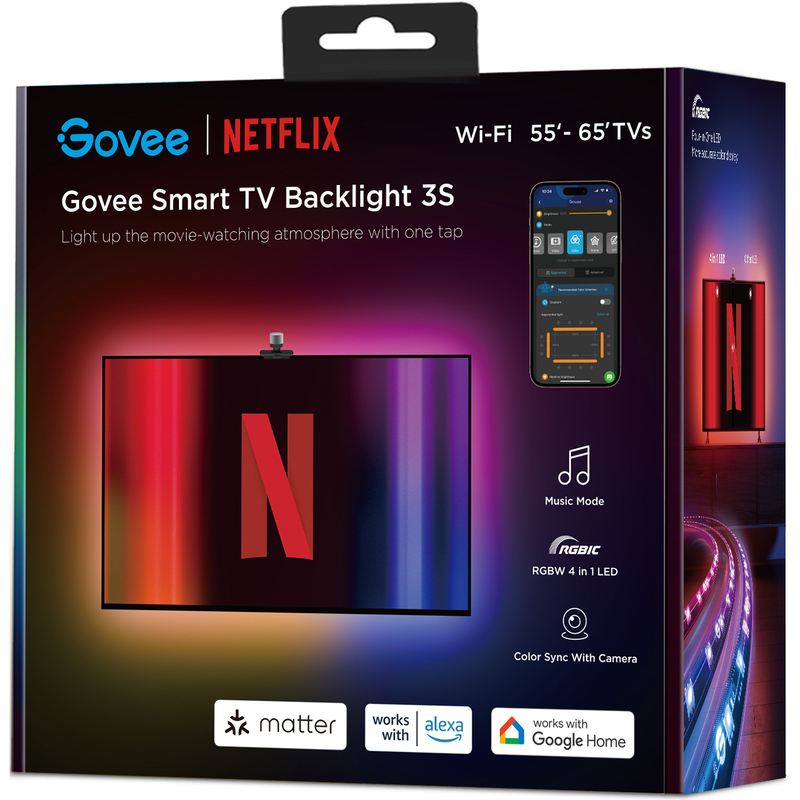 Govee TV-Leuchtstreifen 3S Netflix Edition, multicolor