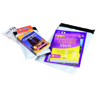 Pochette plastique - enveloppe de sécurité indéchirable - fermeture adhésive - 32 x 43 cm