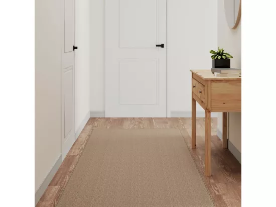 Tapis de couloir aspect sisal sable 80x300 cm